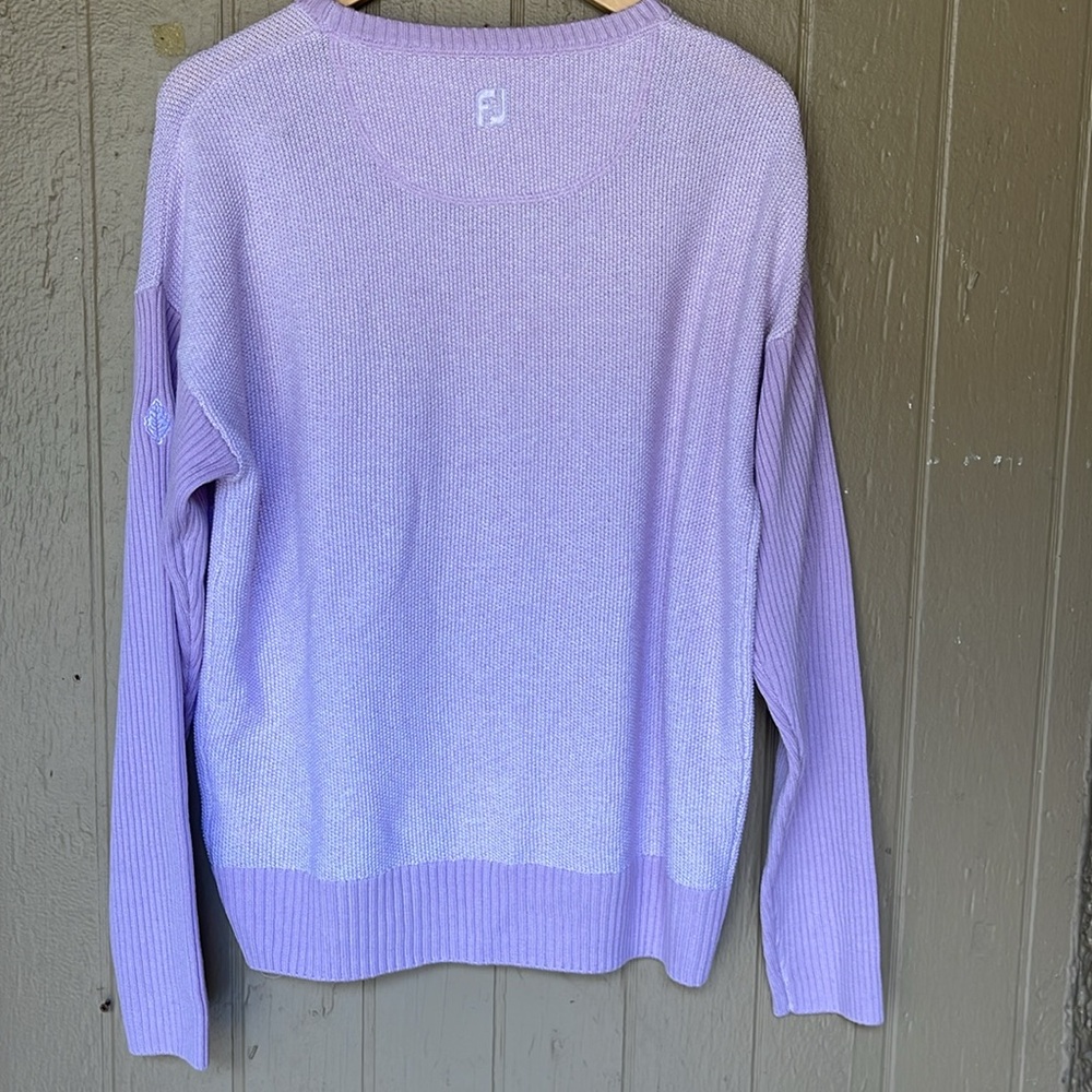 FootJoy crewneck sweater in purple cloud - Picture 9 of 12
